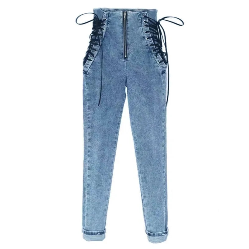 High Waist Jeans Trousers