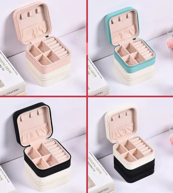 Compact PU Leather Jewelry Organizer