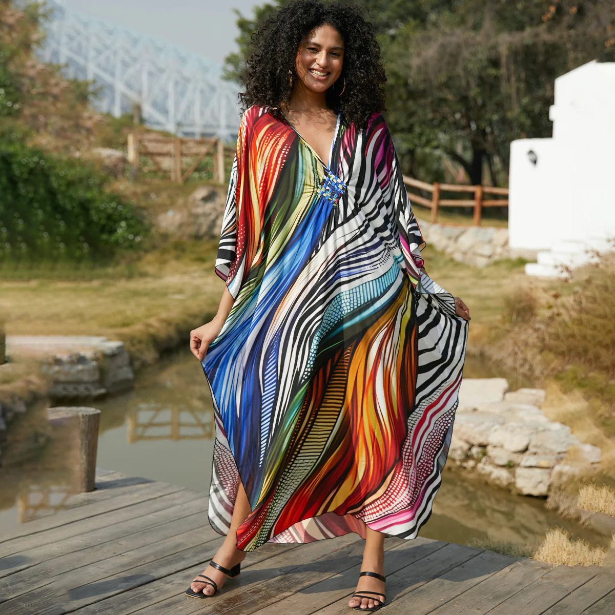 Boho Print Beach Dress