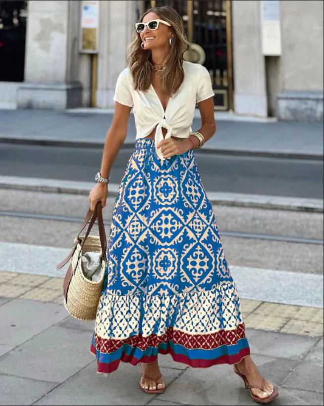 Printed Swing Skirt