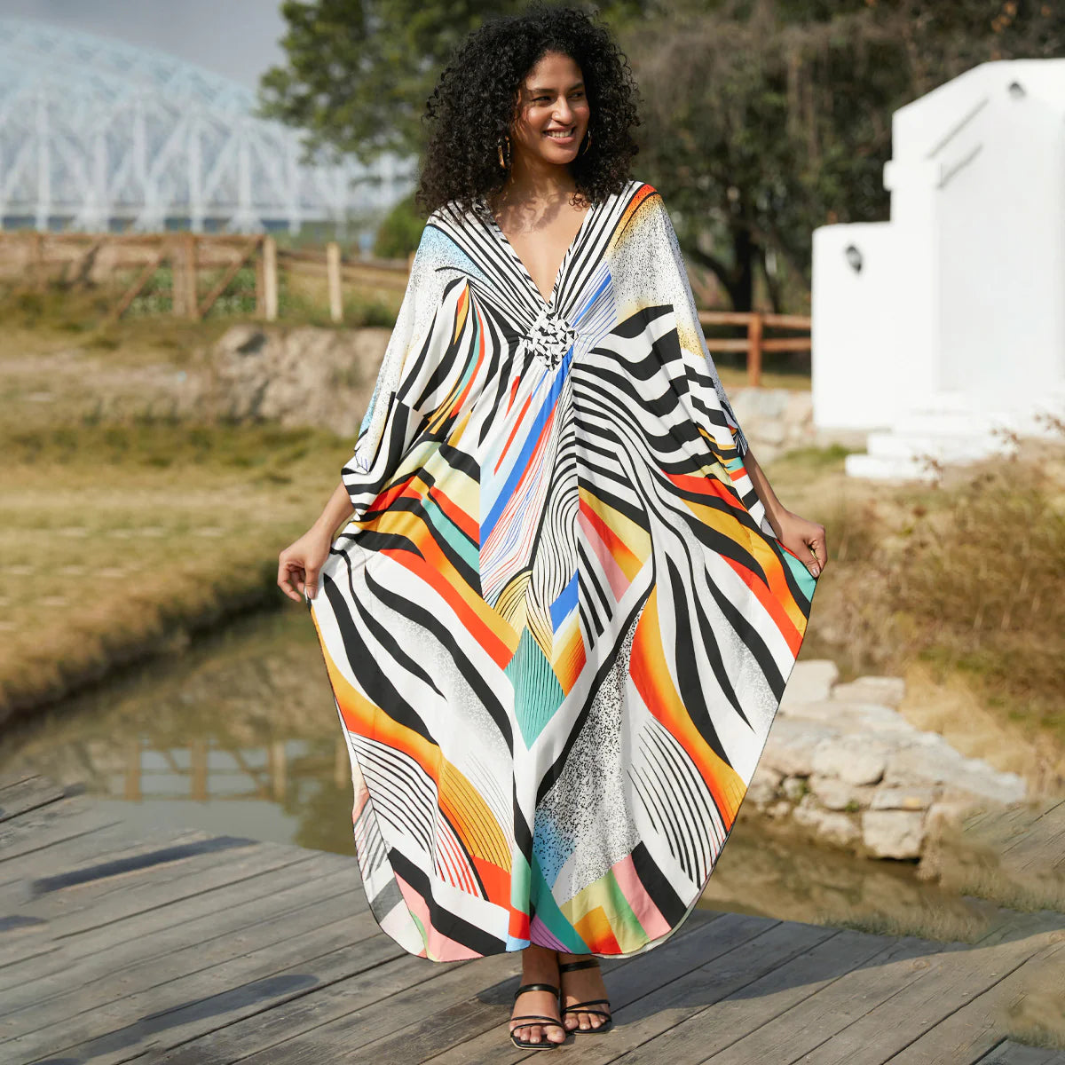 Boho Print Beach Dress