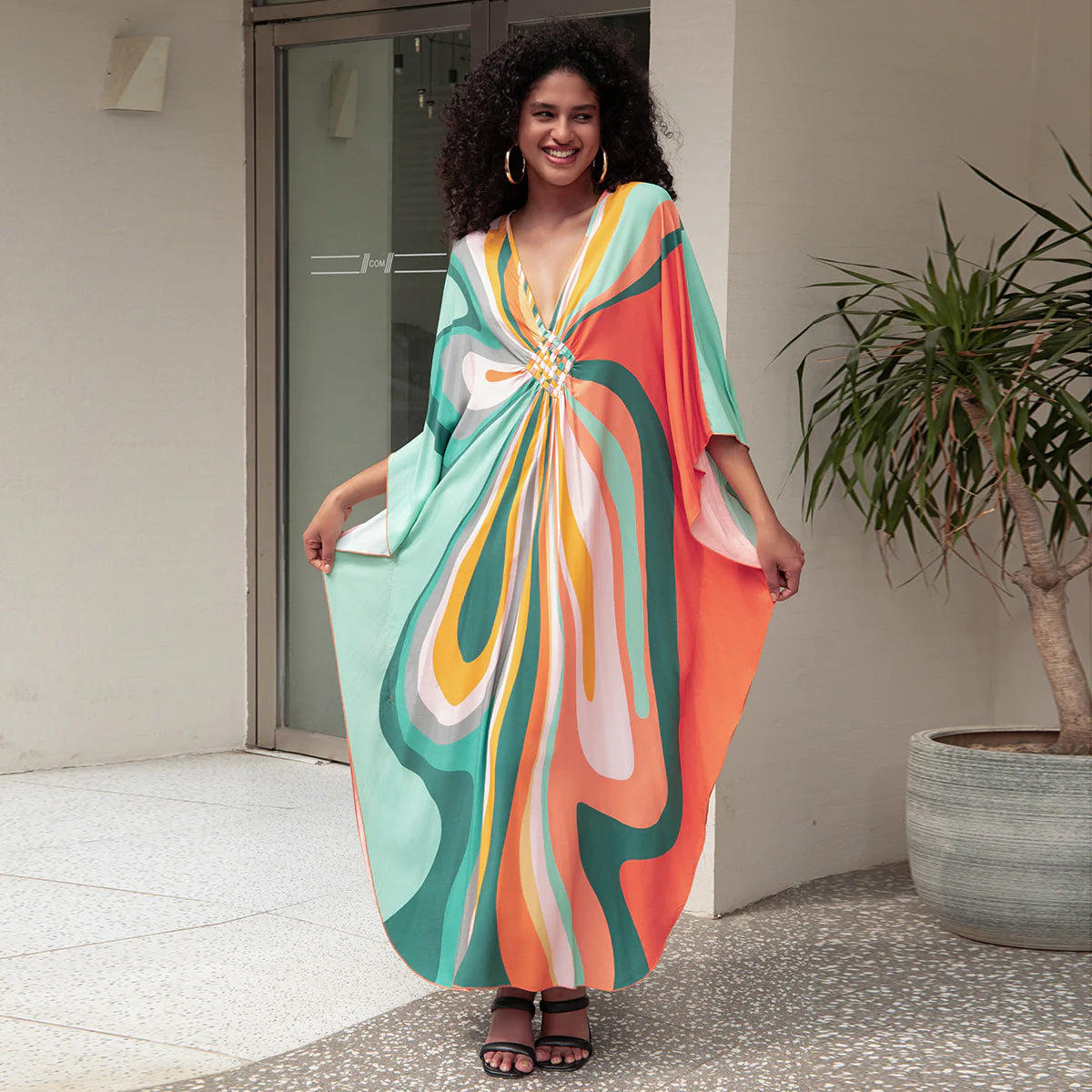 Boho Print Beach Dress