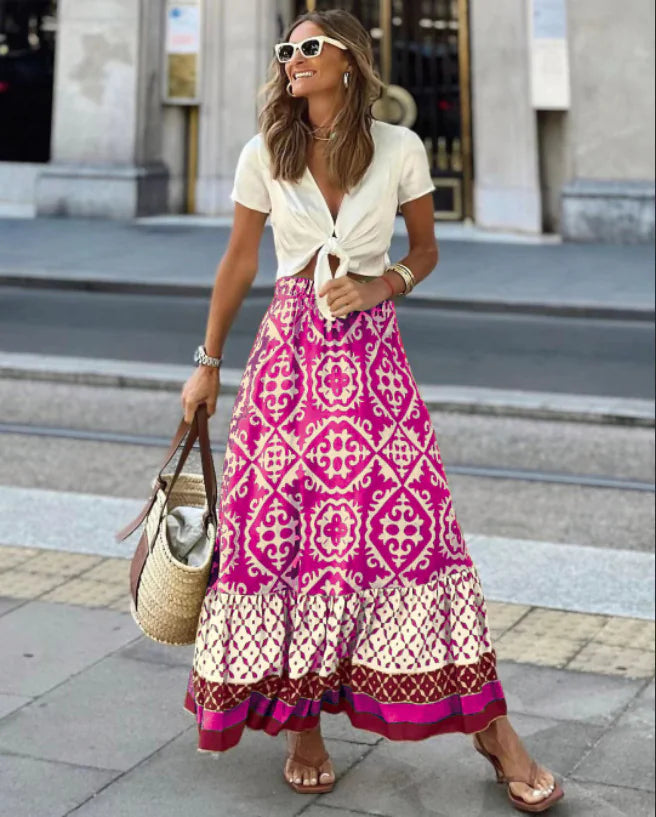 Printed Swing Skirt