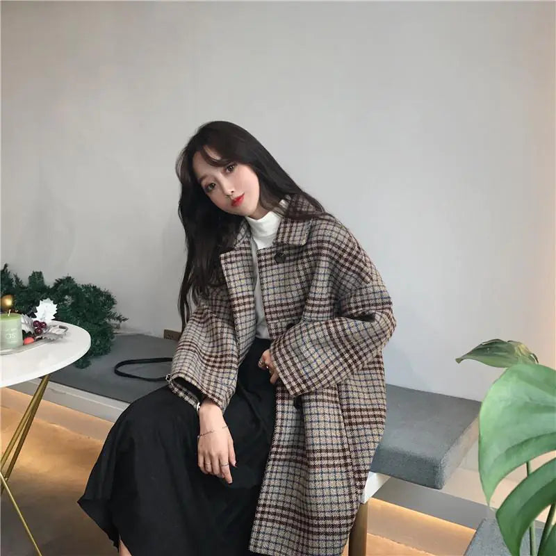 Plaid Wool Coat