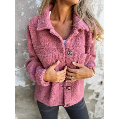 Single-Breasted Lamb Wool Coat