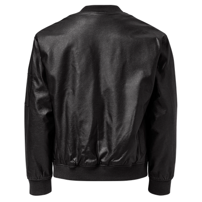 Faux Leather Bomber Jacket