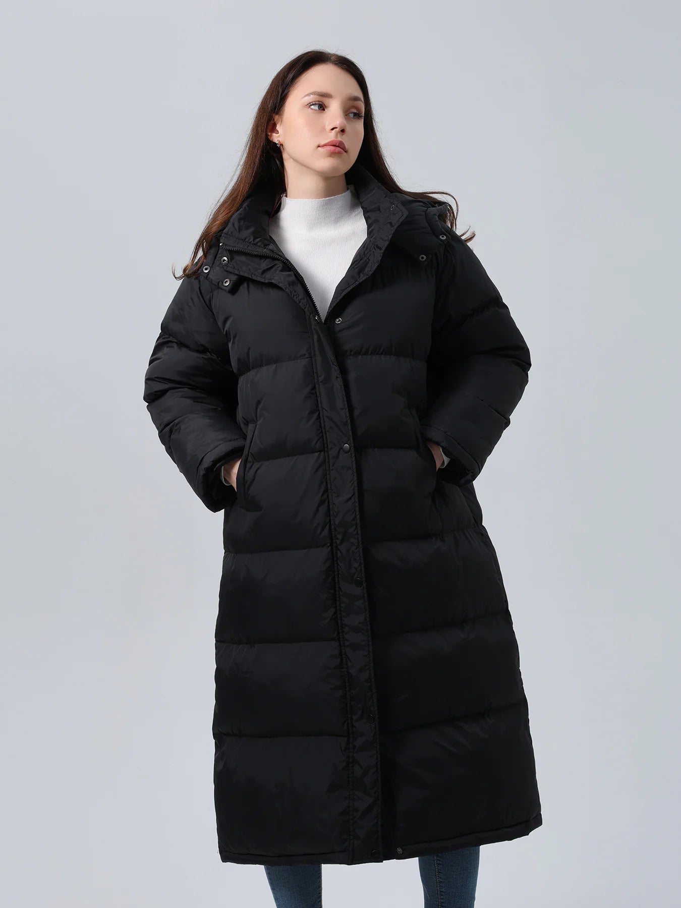 Quilted Plaid Hooded Coat