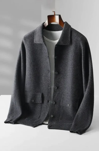 Thick Coat Polo Collar Wool Cardigan Autumn Winter Retro