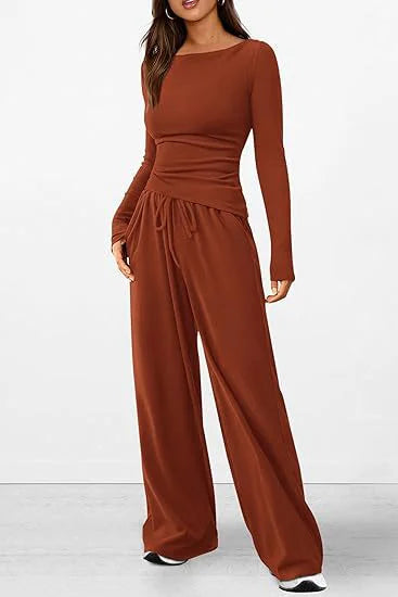 Casual Suit Long-sleeved Wide-leg Pants