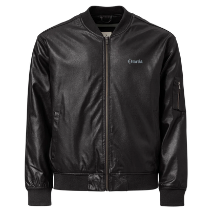 Faux Leather Bomber Jacket