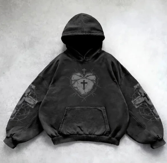 Vintage Print Hoodie