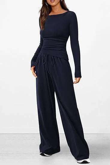 Casual Suit Long-sleeved Wide-leg Pants