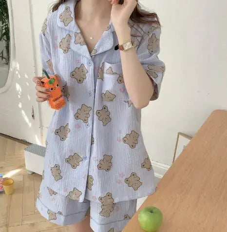 Bear Print Short-sleeved