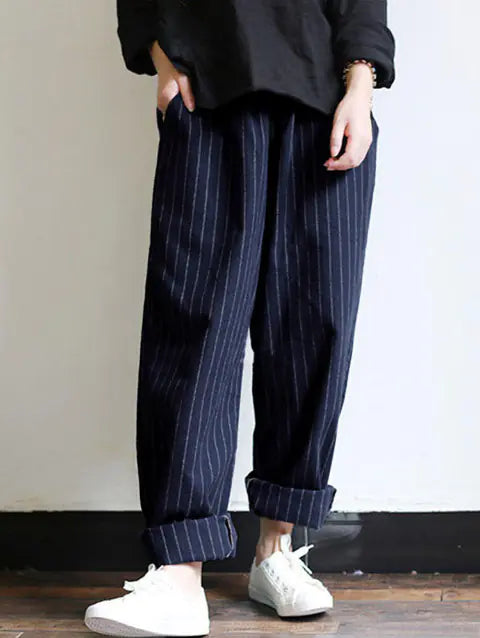 Striped Vintage Casual Pants