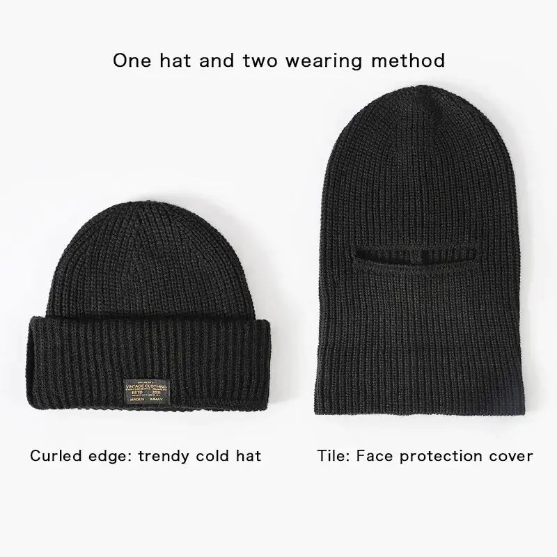 2 In 1 Mask Beanies Winter Headgear
