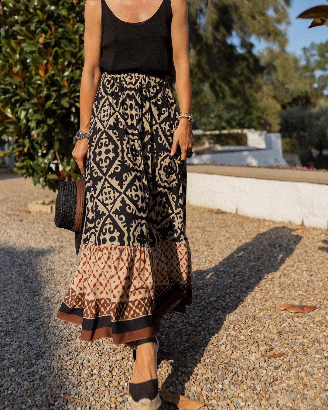 Printed Swing Skirt