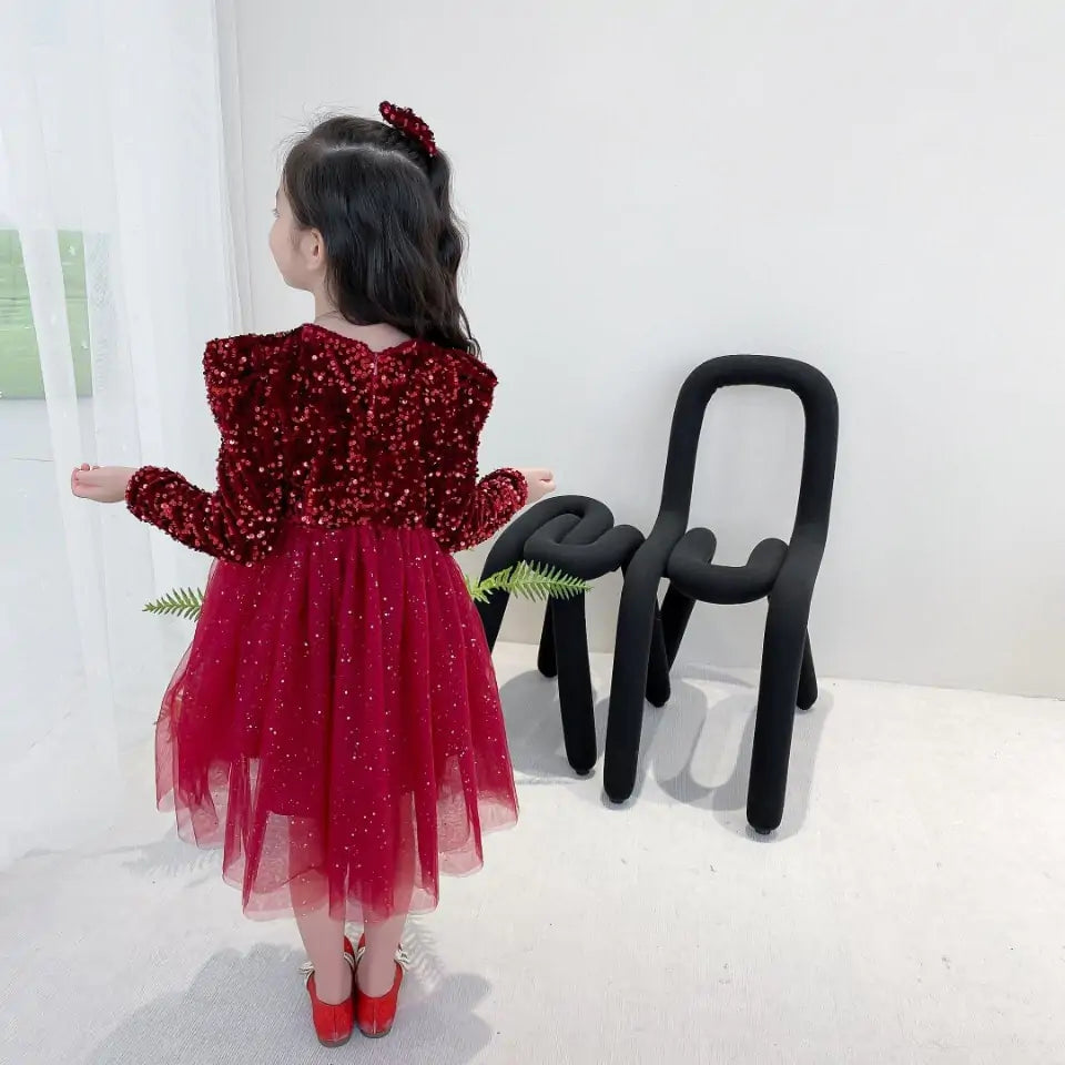 Spring Sequins Dress Kids