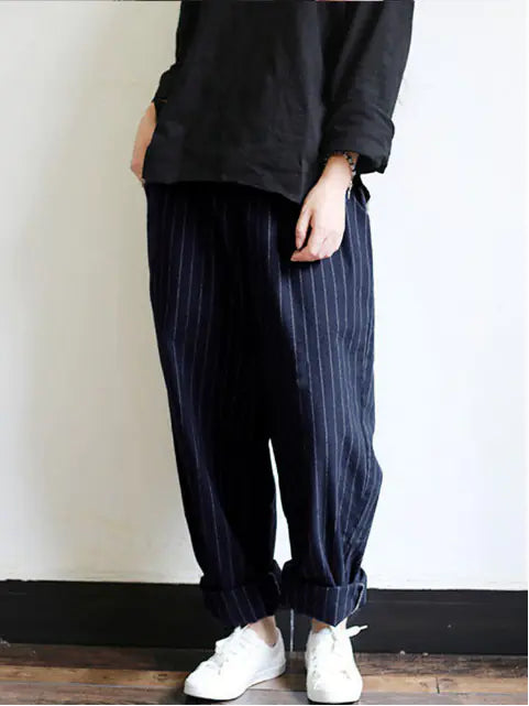 Striped Vintage Casual Pants