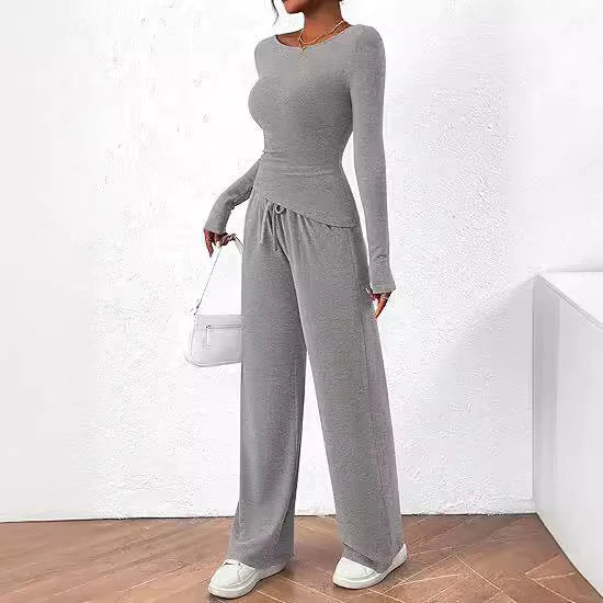 Casual Suit Long-sleeved Wide-leg Pants