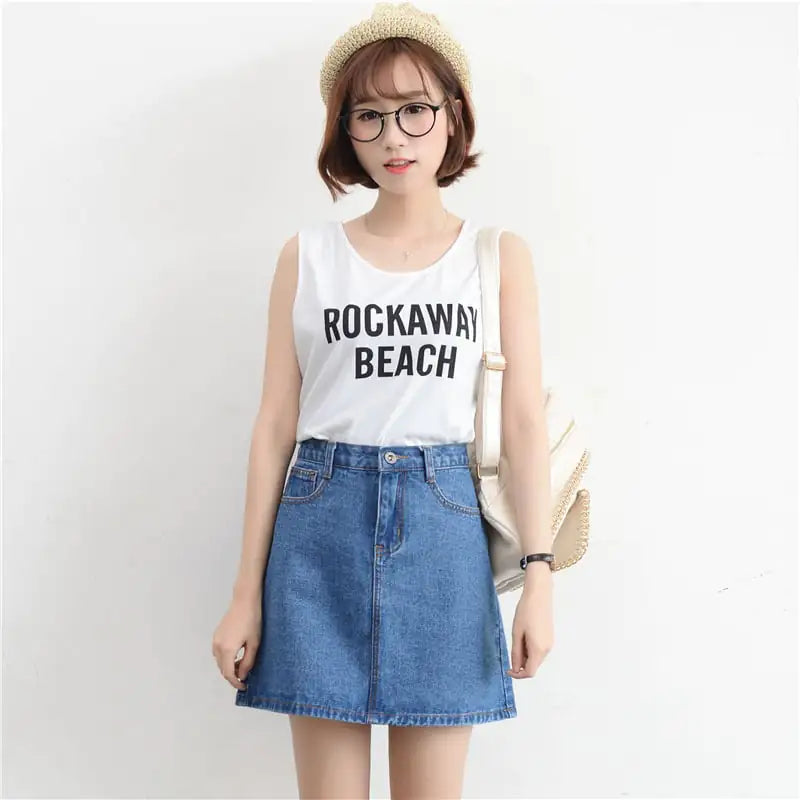 High Waist Denim Skirt