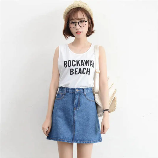 High Waist Denim Skirt