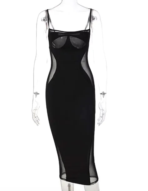 Mesh Stitch Slim Dress