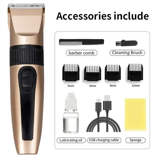 Professional Hair Clippers Trimmer Mens Barber Hair Cutting Kit Machine Cordless