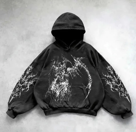 Vintage Print Hoodie