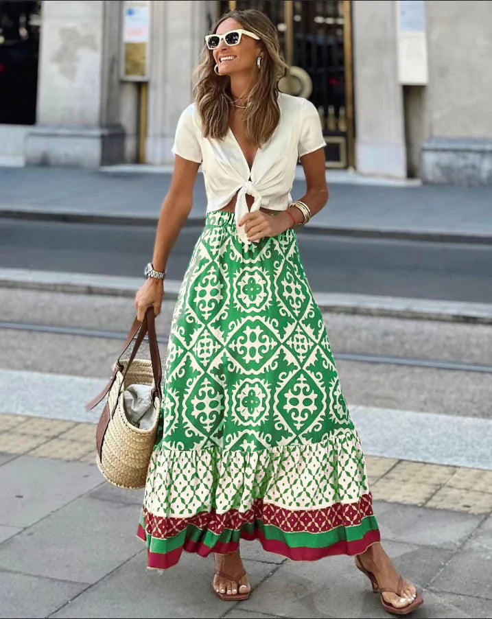 Printed Swing Skirt