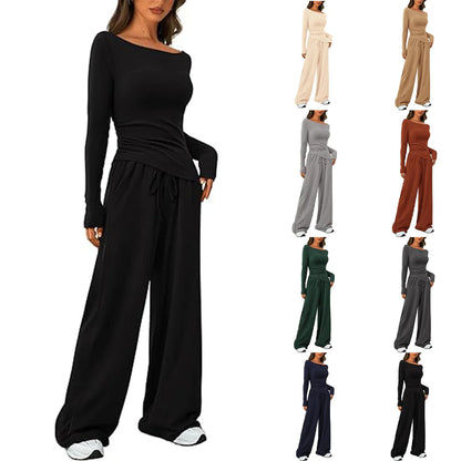 Casual Suit Long-sleeved Wide-leg Pants