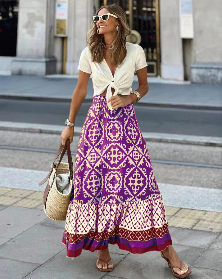 Printed Swing Skirt