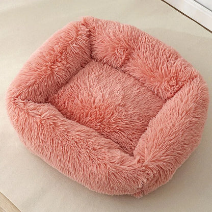 Plush Square Cat Bed: Warm Winter Pet Nest for Small Dogs and Cats