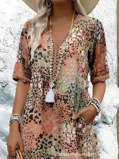 V-Neck Pocket Dress