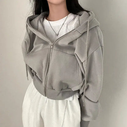 Autumn Winter Women's Solid Hooded Sweatshirt