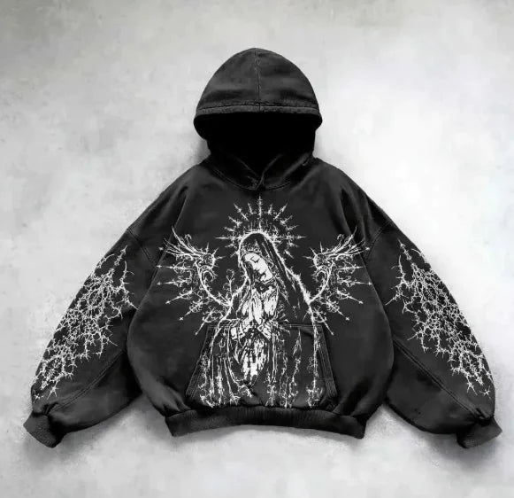 Vintage Print Hoodie