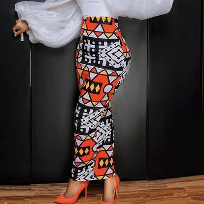 High Waist Print Skirt