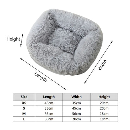 Plush Square Cat Bed: Warm Winter Pet Nest for Small Dogs and Cats