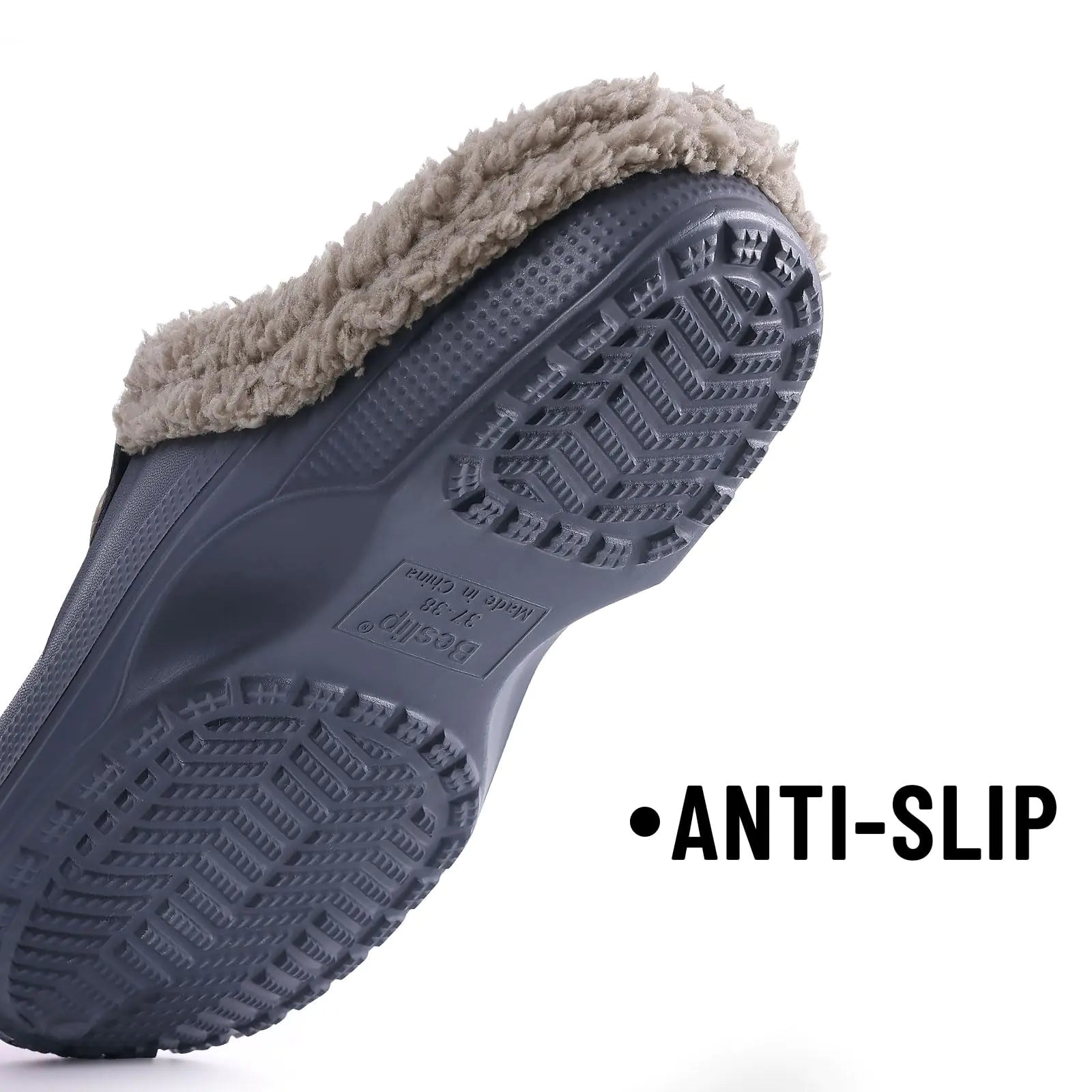 Beslip Classic Fur Lined Clogs Waterproof Winter Fuzzy Slippers