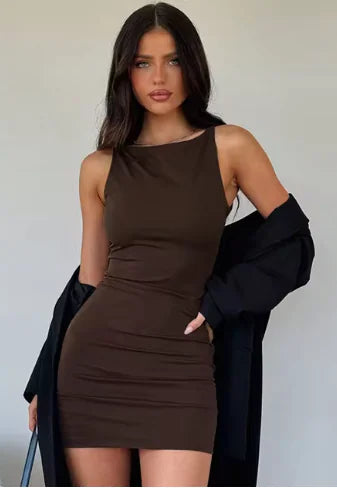 Sexy Sleeveless Wrap Mini Dress