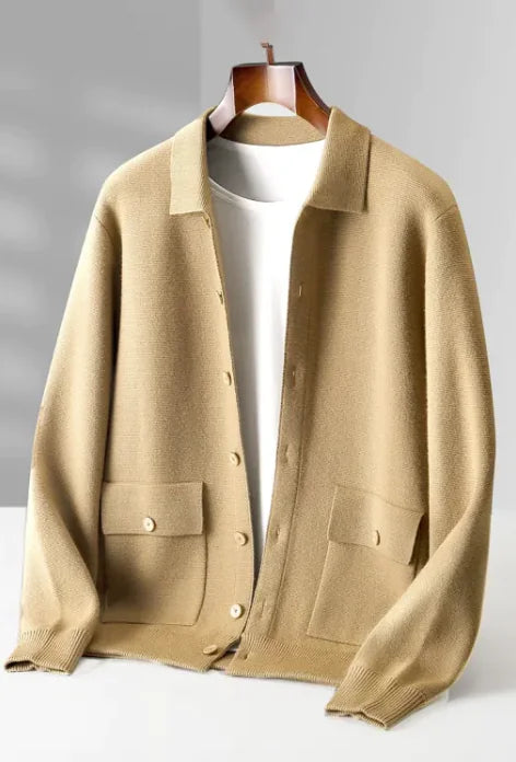 Thick Coat Polo Collar Wool Cardigan Autumn Winter Retro