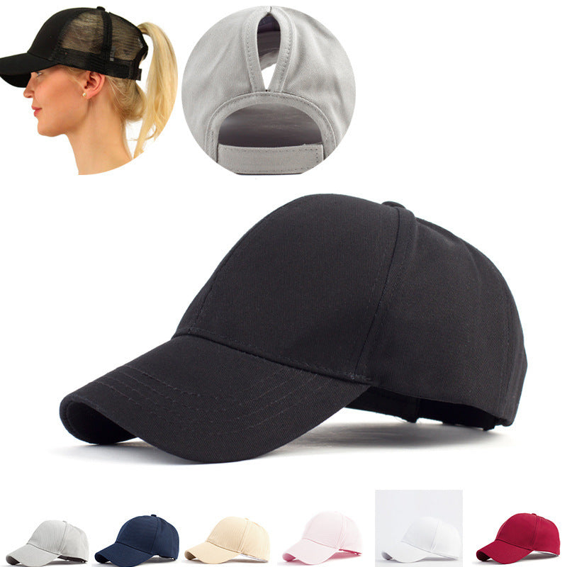 Cotton Ponytail Baseball Cap