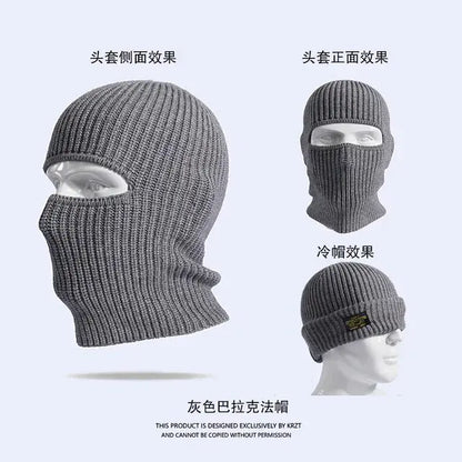 2 In 1 Mask Beanies Men Winter Headgear