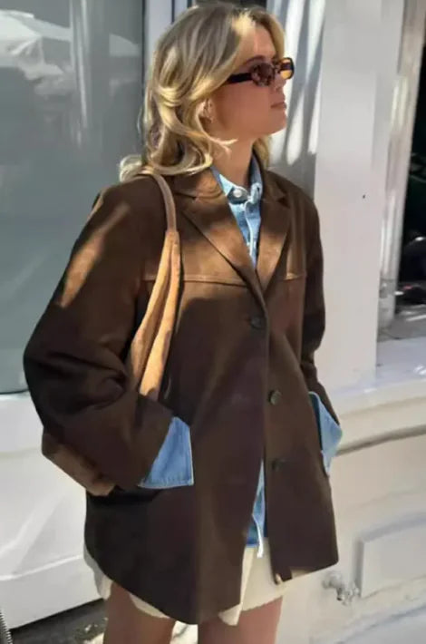 Winter Coat Fashion Polo Collar Double-breasted