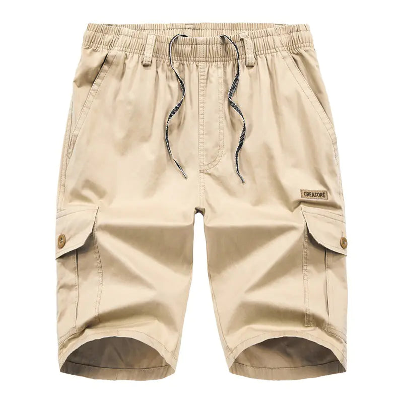 Multi-pocket Elastic Shorts