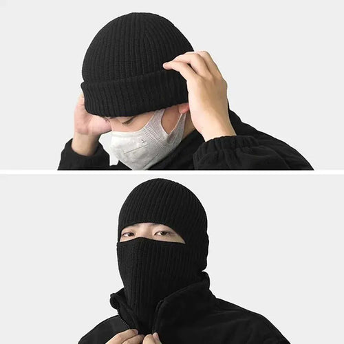 2 In 1 Mask Beanies Winter Headgear