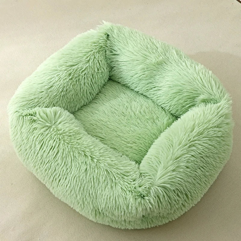 Plush Square Cat Bed: Warm Winter Pet Nest for Small Dogs and Cats