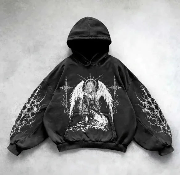 Vintage Print Hoodie