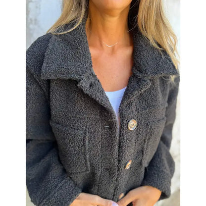 Single-Breasted Lamb Wool Coat