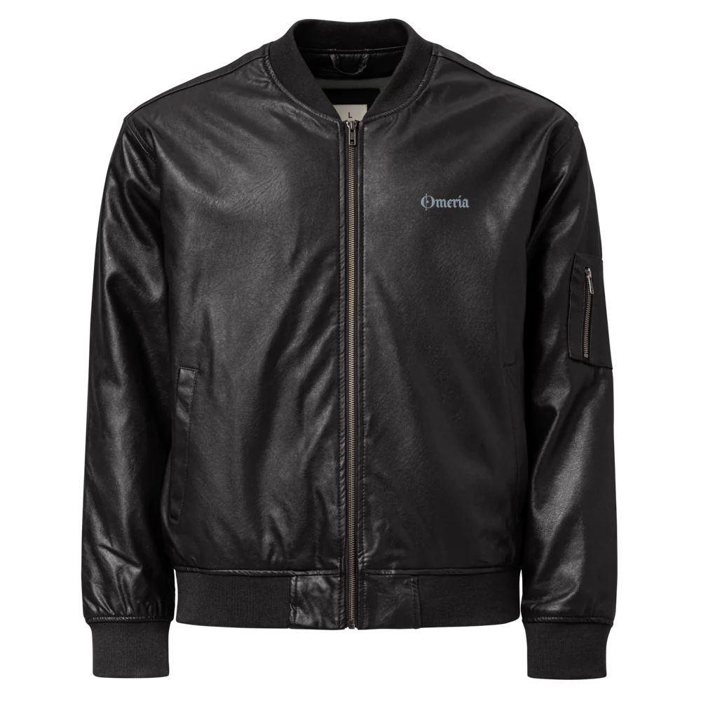 Faux Leather Bomber Jacket