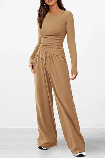 Casual Suit Long-sleeved Wide-leg Pants